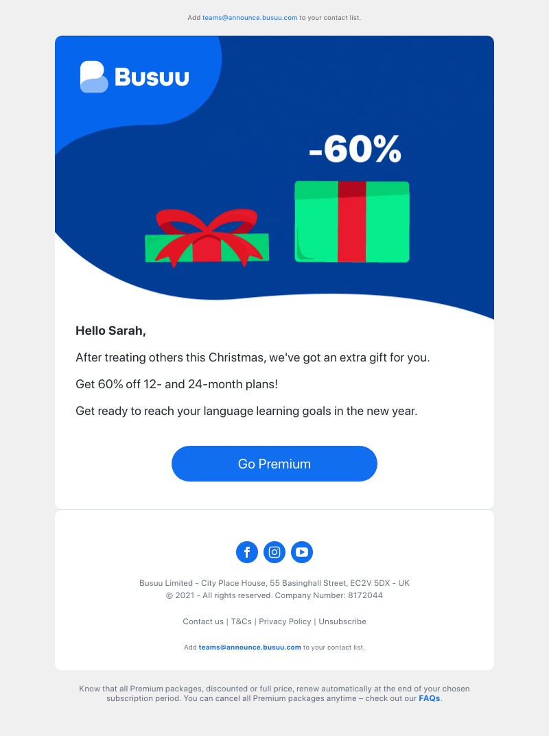 Busuu - Kickstart the New Year with 60% off 🎁