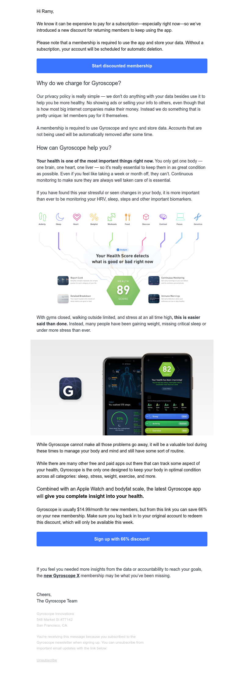 Gyroscope - Want to use Gyroscope but can’t pay full price? New discount for you Ramy! ��