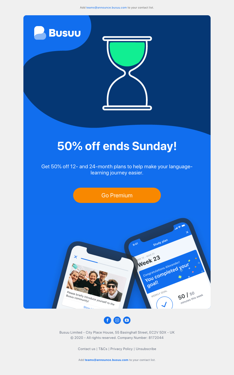Busuu - Learn French faster with 50% off 👍     