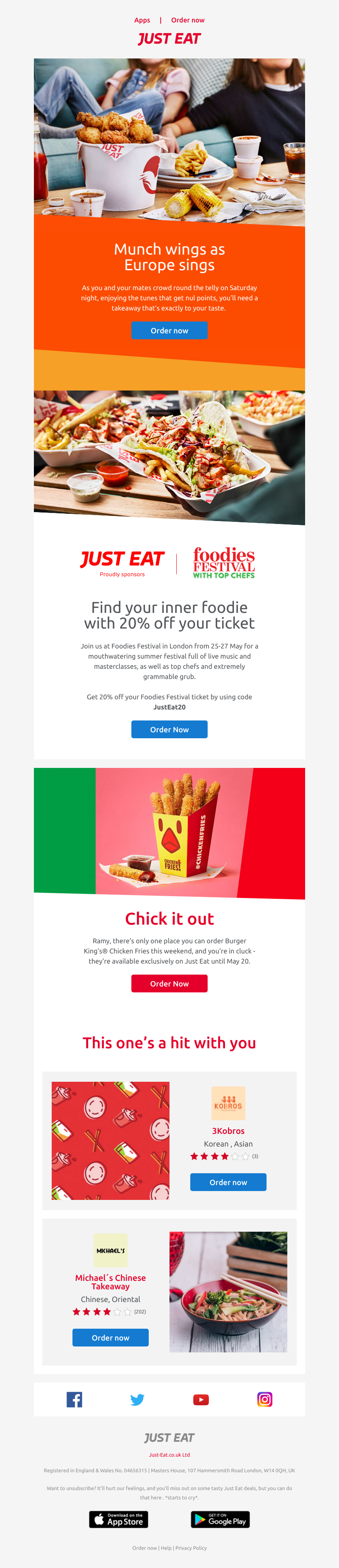 Just Eat - Eat along with Europe’s biggest singalong