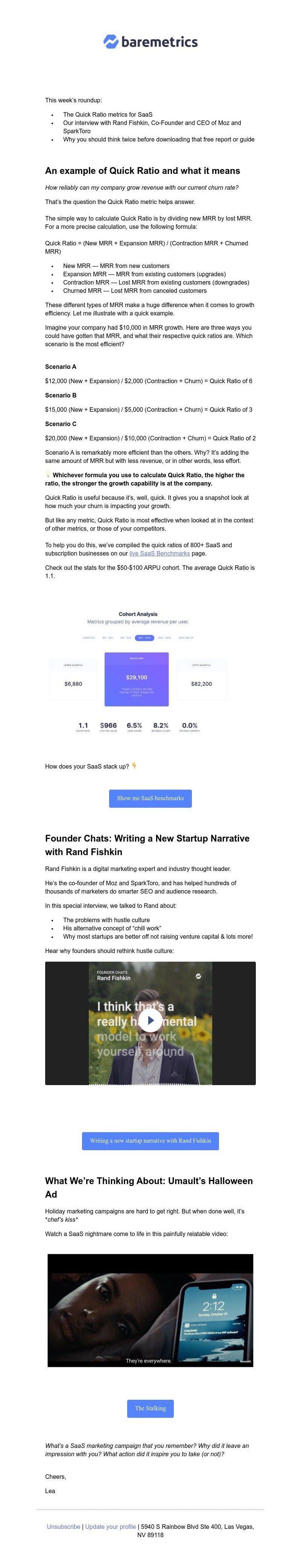 Baremetrics - Real Data Weekly #10: Chill work > hustle culture