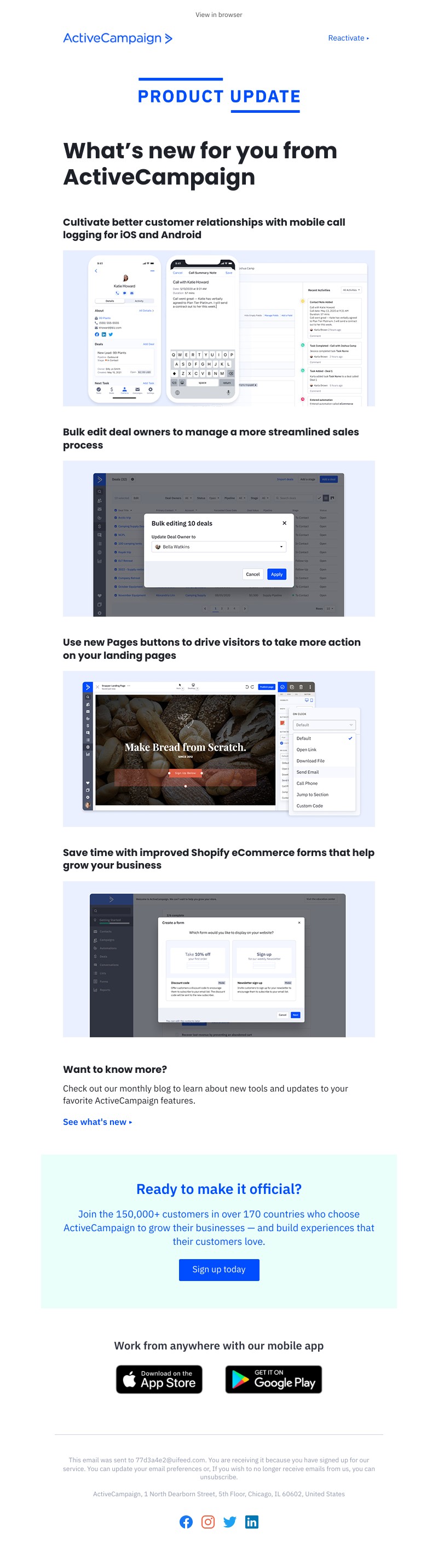  - Still deciding? Mobile call logging, Deal owner bulk edit, Shopify forms, and more