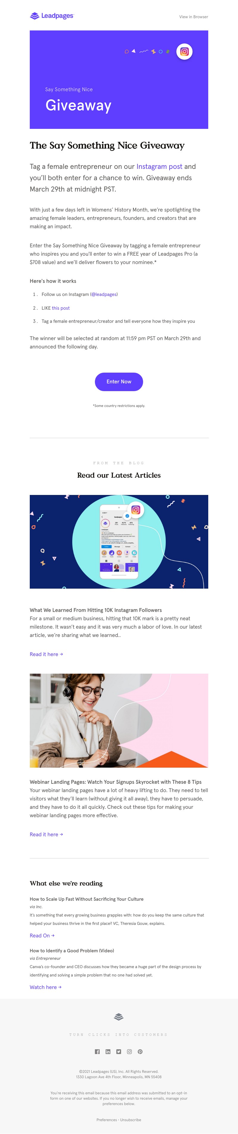 Leadpages - Say something nice, will you?