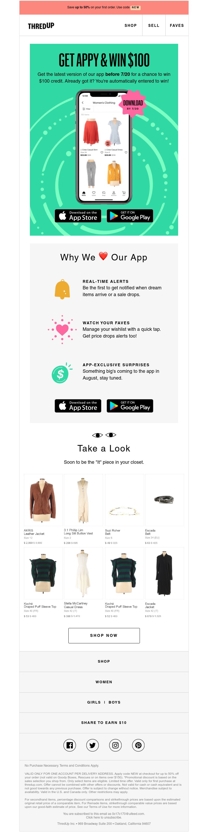 thredUP - Win $100 to shop, use our app!