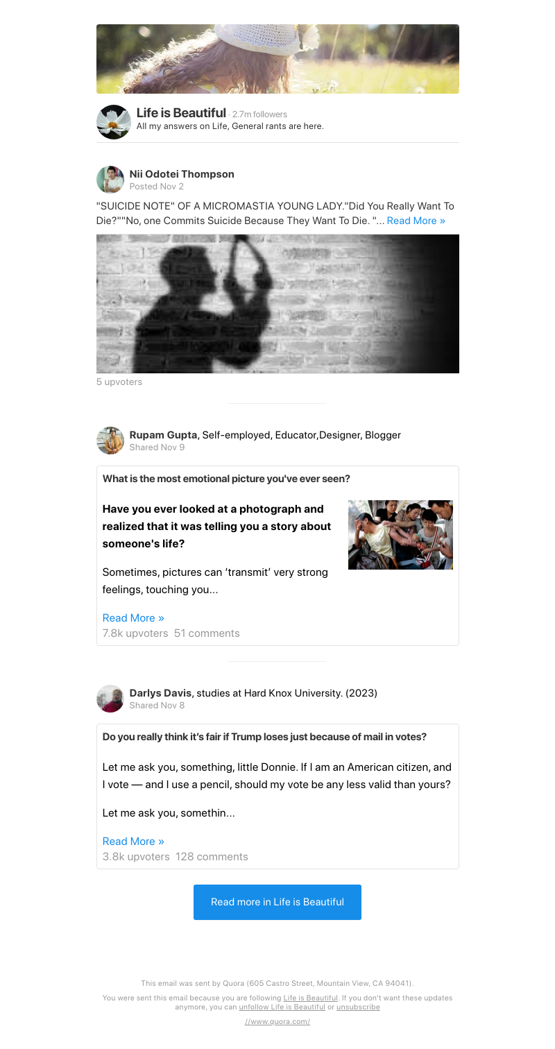 Quora - "SUICIDE NOTE" OF A MICROMASTIA YOUNG LADY.  "Did You Really Want To Die?"  "No, one Commits Suicide Because They Want To Die. "  "Then Why Do They Do