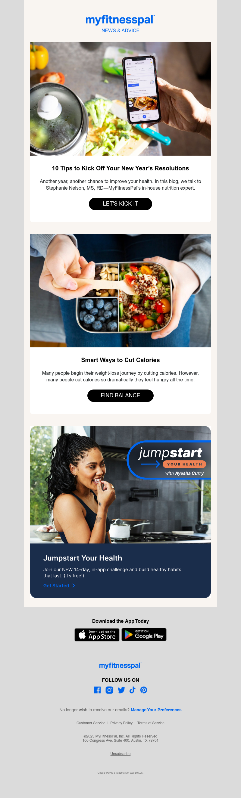 MyFitnessPal - 10 Tips to Kick Off Your New Year’s Resolutions
