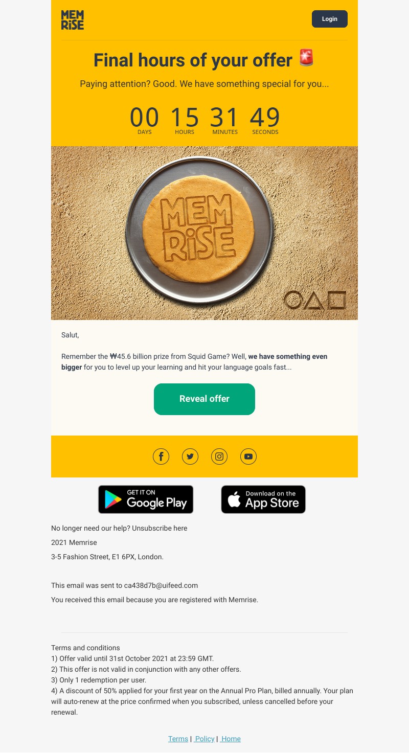 Memrise - Final chance to get our offer ⏱️