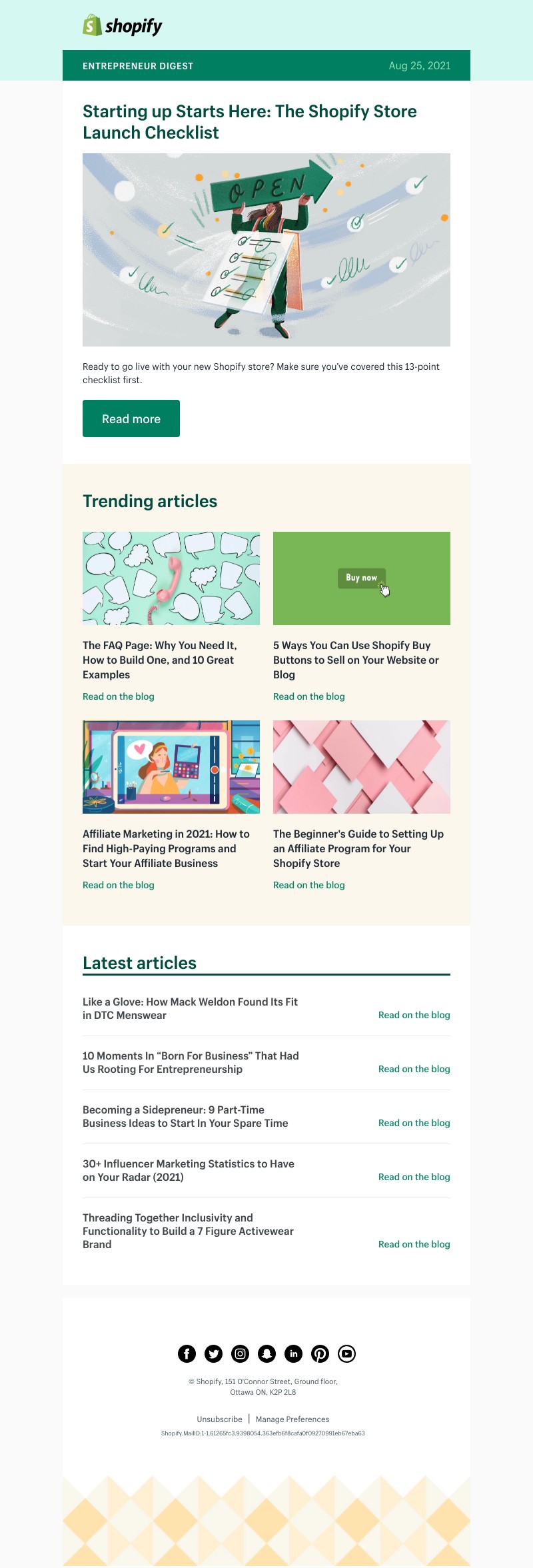 Shopify - Launch day checklist 📝
