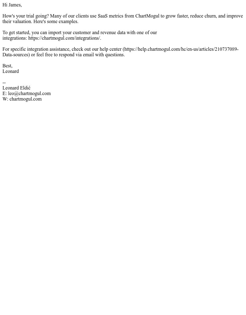  - Re: Thanks for your interest in ChartMogul