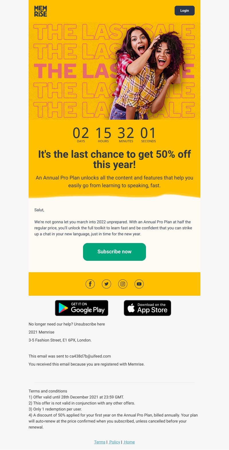 Memrise - The last sale of the year! 💸 Don't. Miss. Out.