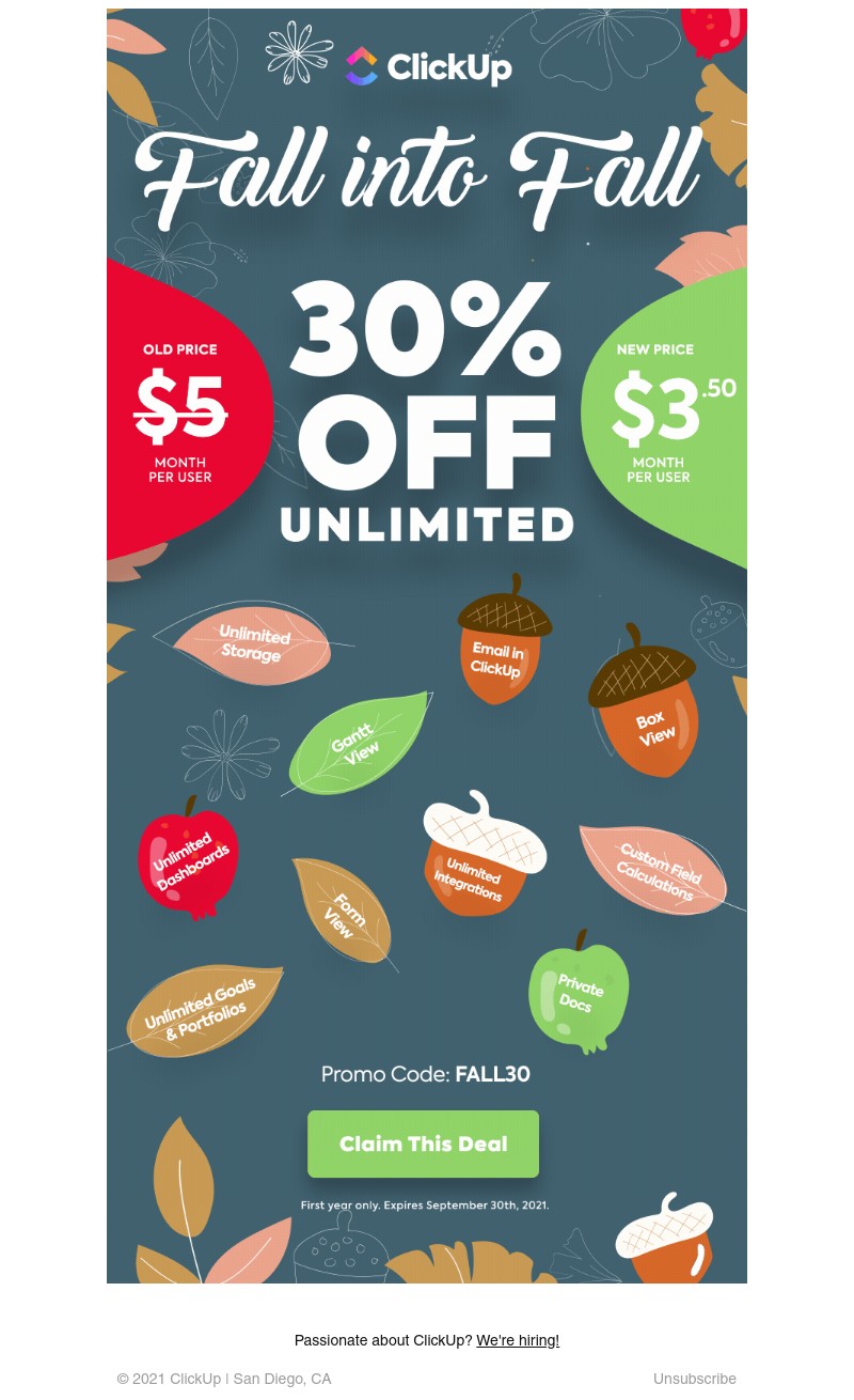 ClickUp - prices are falling!