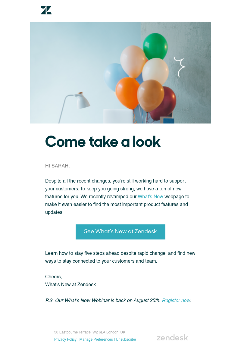 Zendesk - See our redesigned What's New website