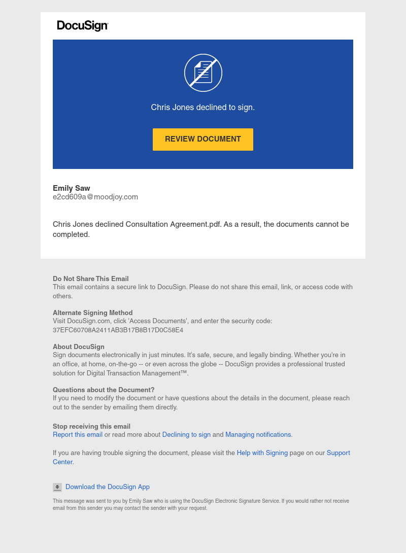  - Declined: Complete with DocuSign: Consultation Agreement