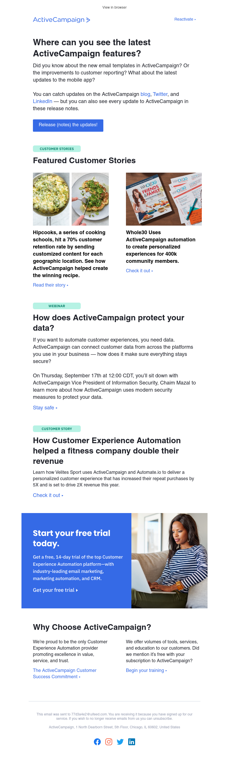  - Here’s how to see the latest ActiveCampaign features