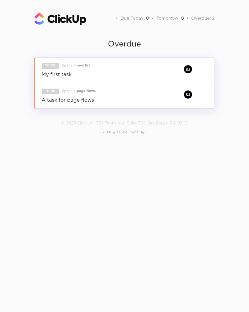 ClickUp - Daily Summary |          Sarahs Workspace