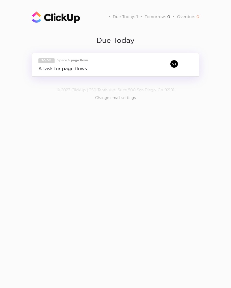 ClickUp - Daily Summary |          Sarahs Workspace