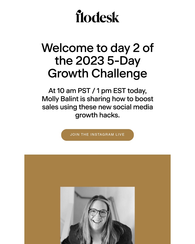 Flodesk - Day 2: Learn how to turn likes into dollars at 1pm EST 💸