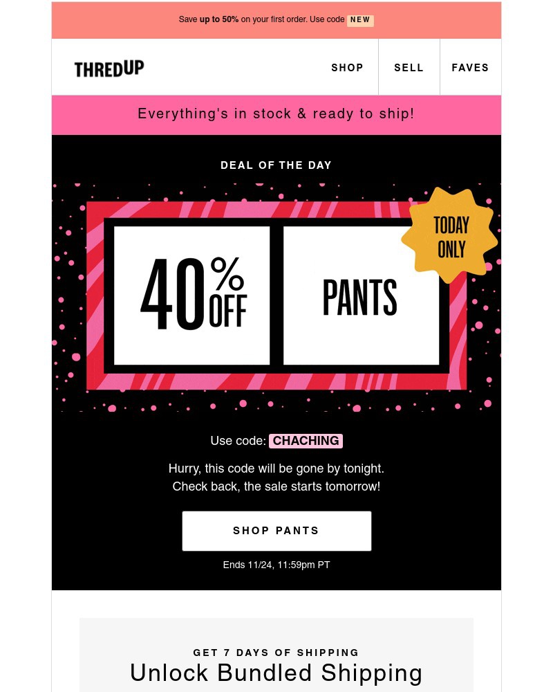 thredUP - ✨ DAY 3 CODE: 40% off ??