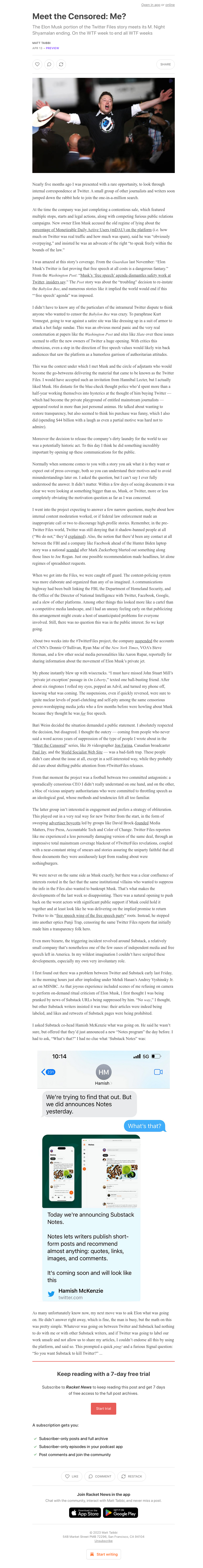 Substack - Meet the Censored: Me?