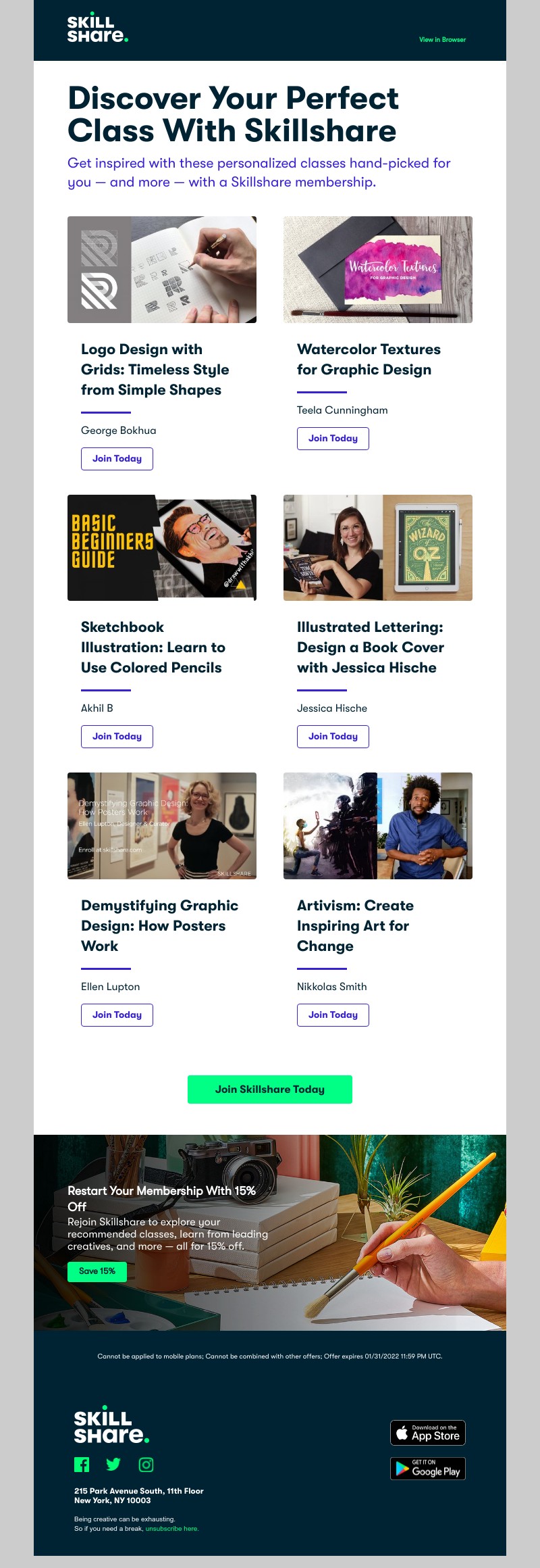 Skillshare - Sarah, Personal Class Recommendations to Keep Your Creativity Going
