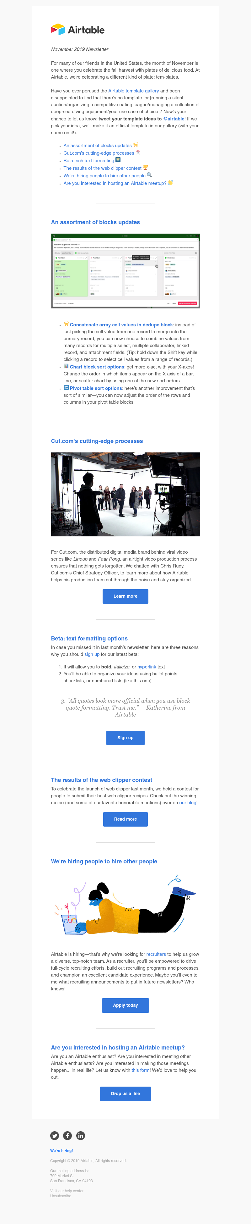Airtable - Ingredients: news, product updates, blog posts