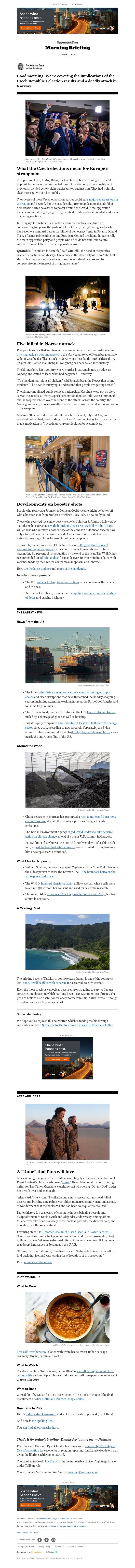 The New York Times - Your Thursday Briefing