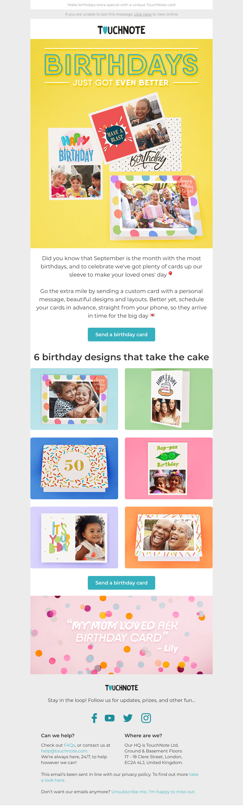 TouchNote - Psst, Sarah! We've got the perfect birthday cards… 🎉