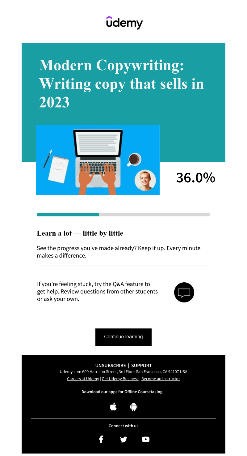 Udemy - Pick up where you left off. Your goals are worth it.