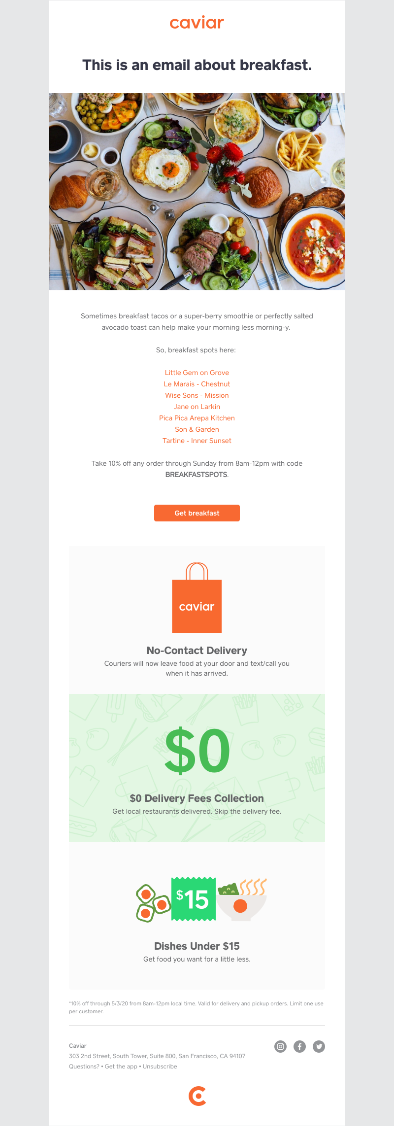  - Egg sandwiches, breakfast burritos, smoothies, etc.