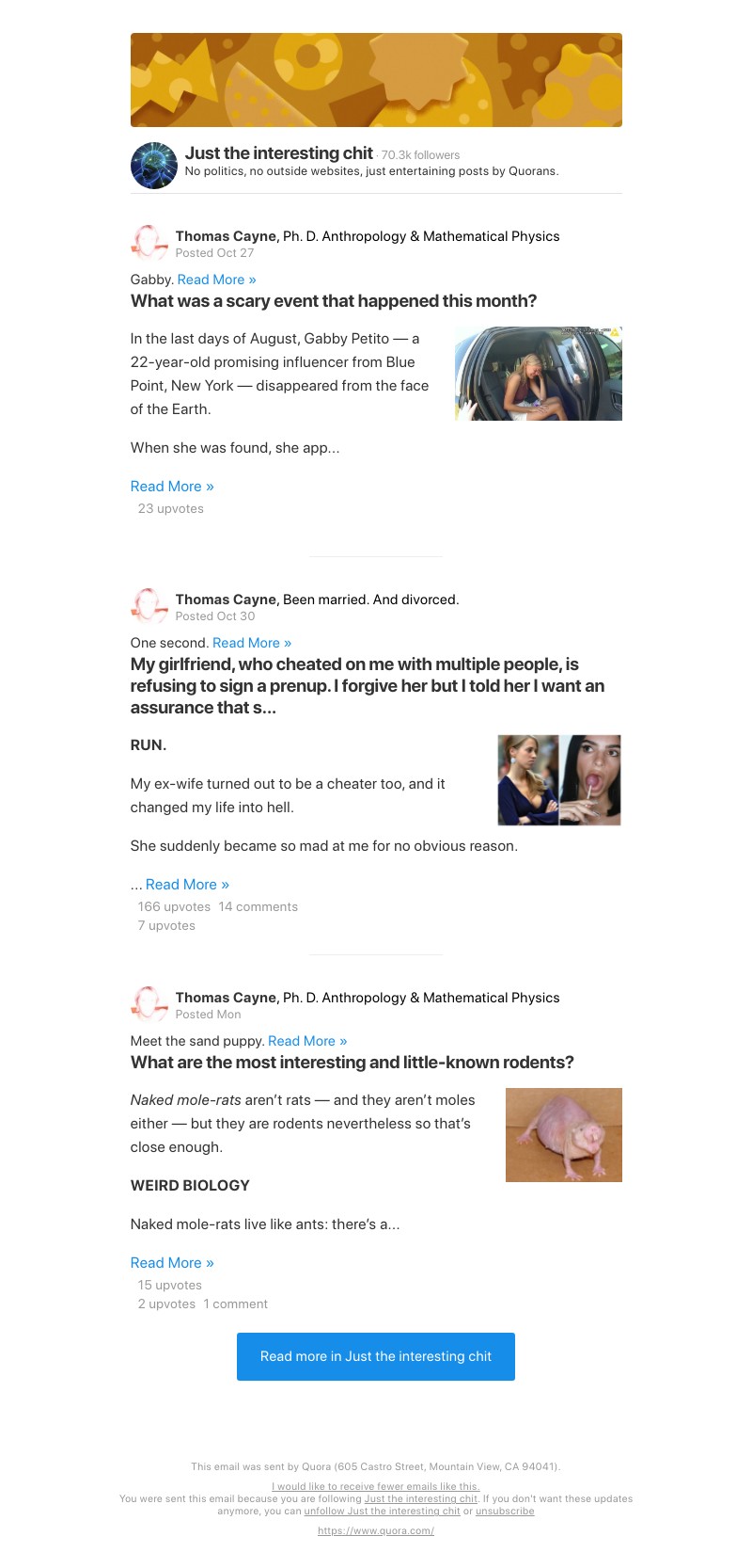 Quora - Gabby.   - What was a scary event that happened this month?