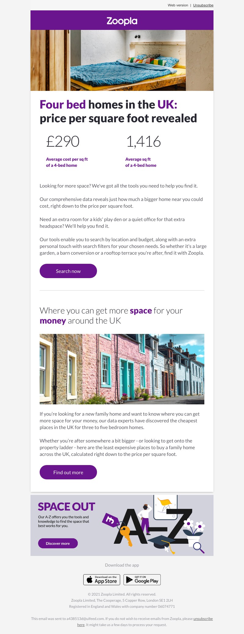 Zoopla - How much are 4 bedroom homes?
