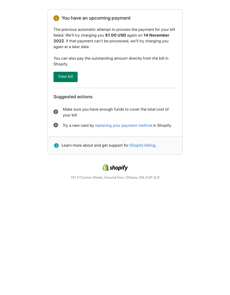 Shopify - The failed bill payment for moodjoy.myshopify.com will be retried soon