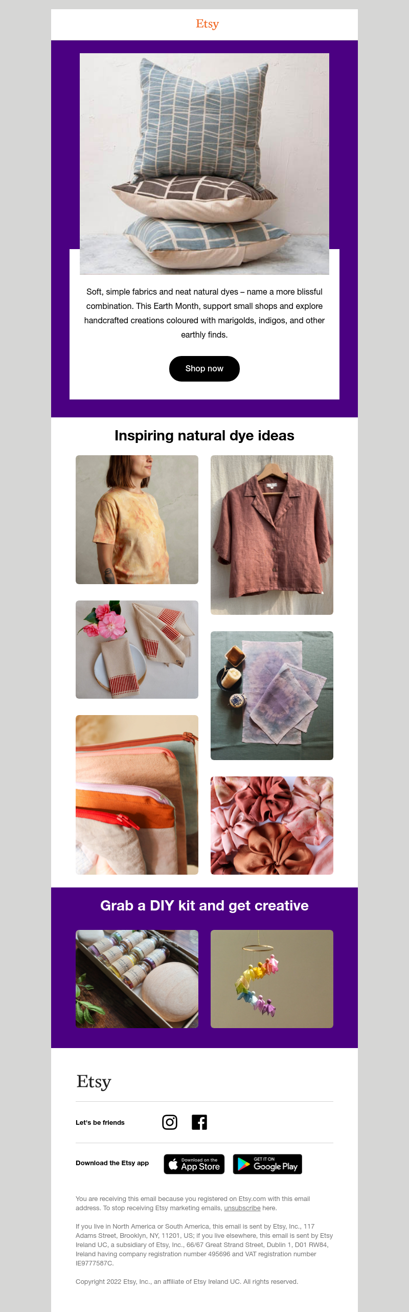 Etsy - Shop linen and naturally dyed fabrics