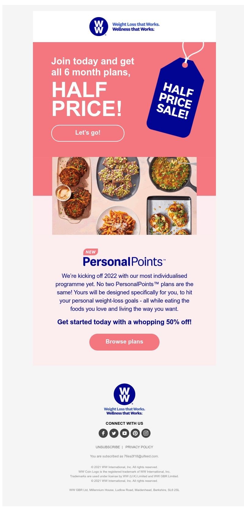 WW (Weight Watchers) - New year,  50% off your new-and-personalised weight-loss plan