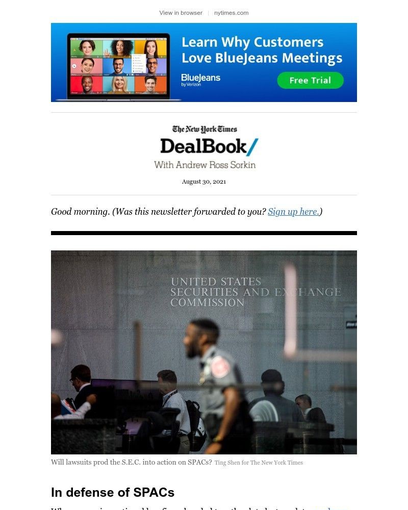 The New York Times - DealBook: A SPAC counterattack