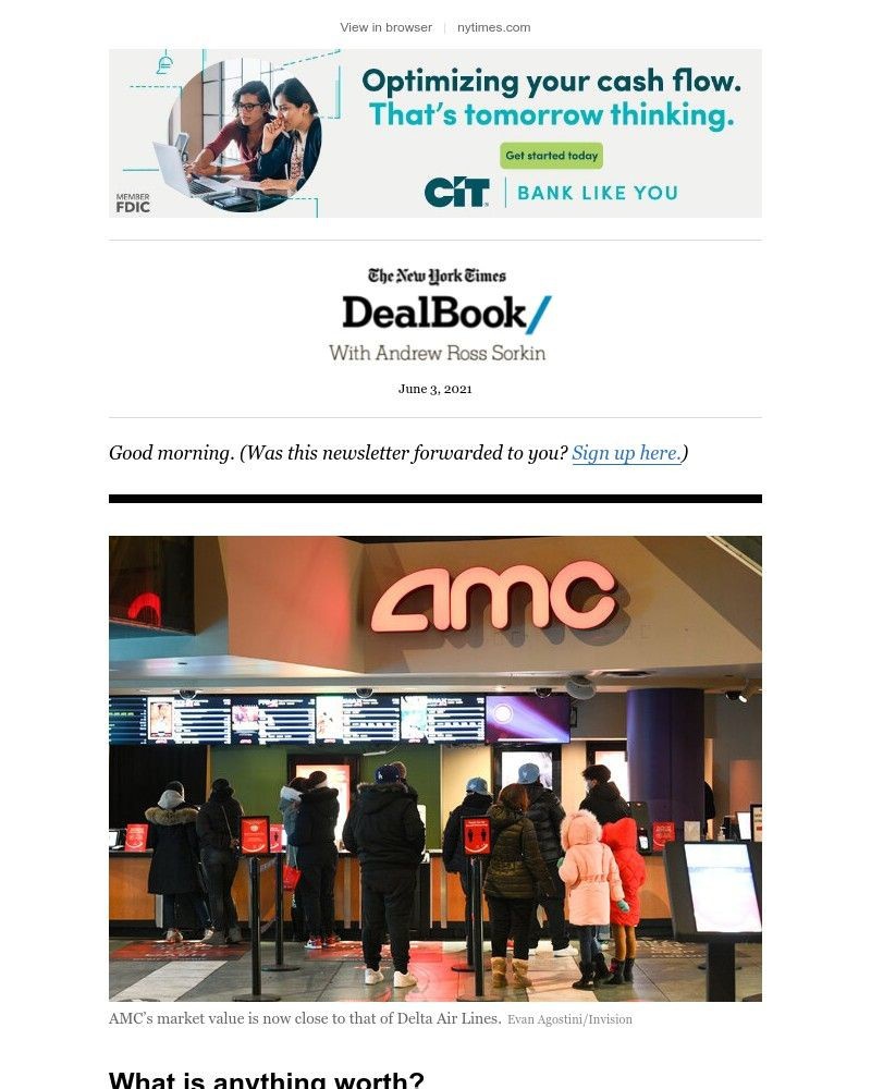 The New York Times - DealBook: AMC and the end of fundamentals