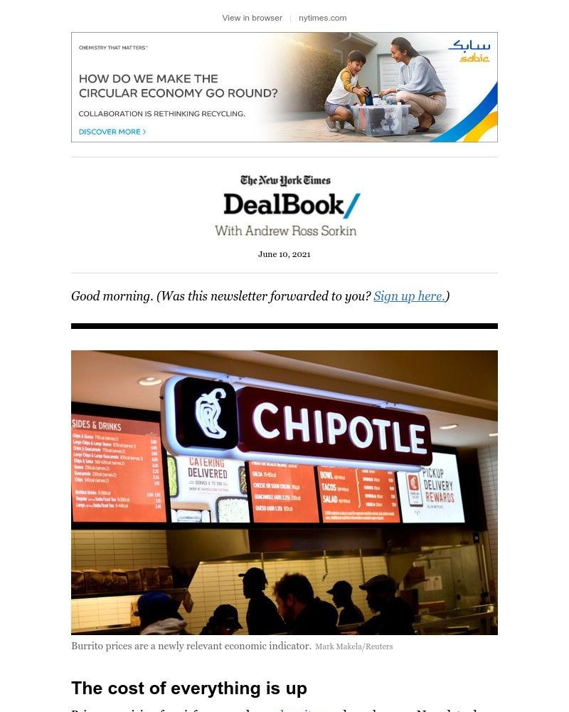 The New York Times - DealBook: Brace for a big inflation number