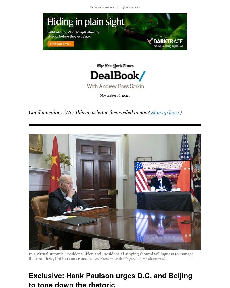 The New York Times - DealBook: Can the U.S. and China pull back from the brink?