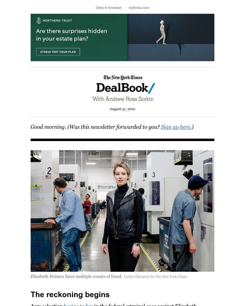 The New York Times - DealBook: Elizabeth Holmes on trial