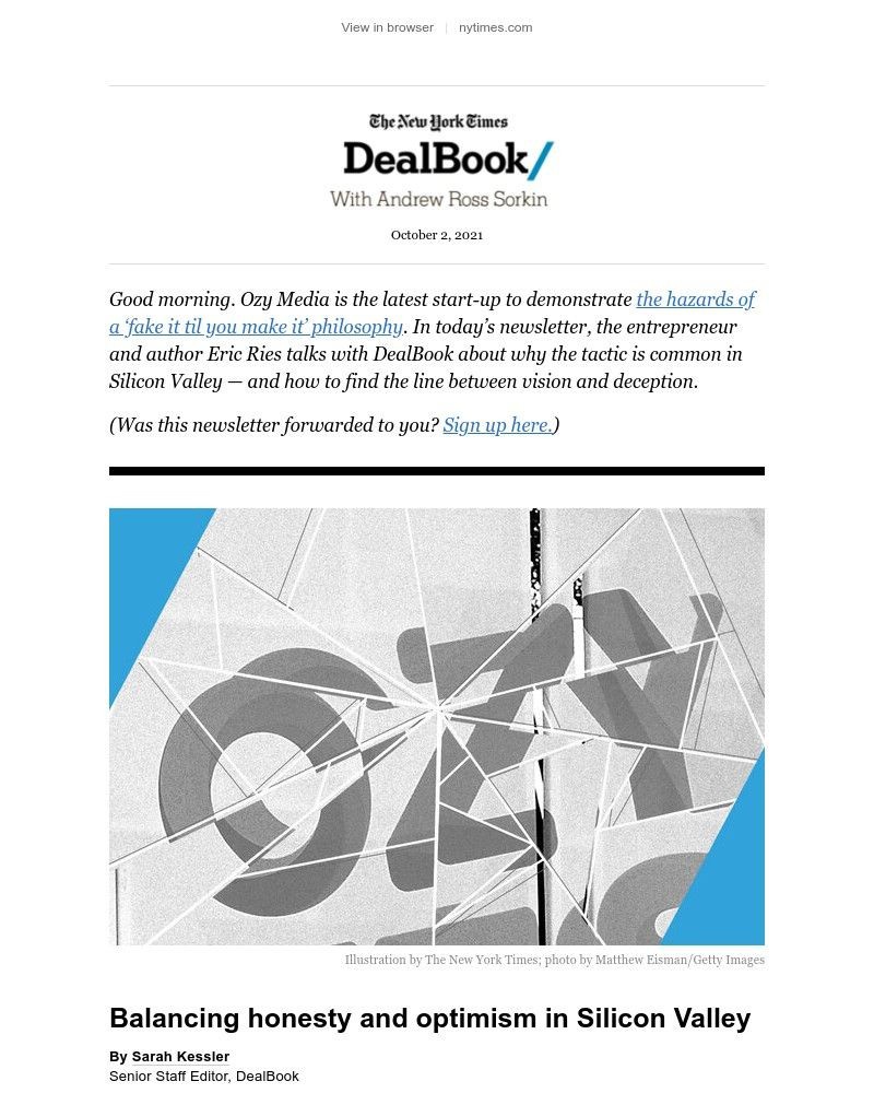 The New York Times - DealBook: Fake it til you make it
