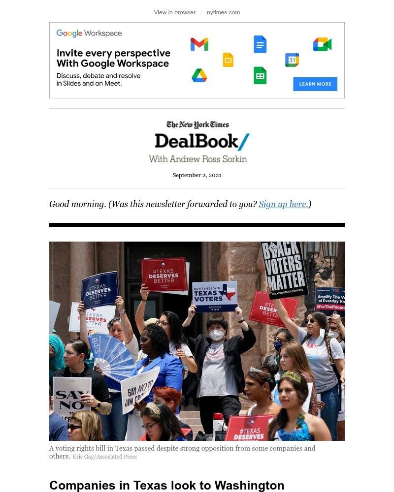 The New York Times - DealBook: The business of voting in Texas