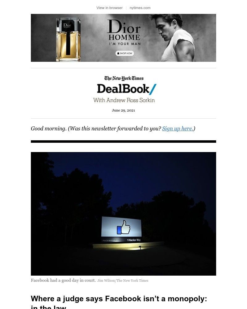 The New York Times - DealBook: The case against Facebook