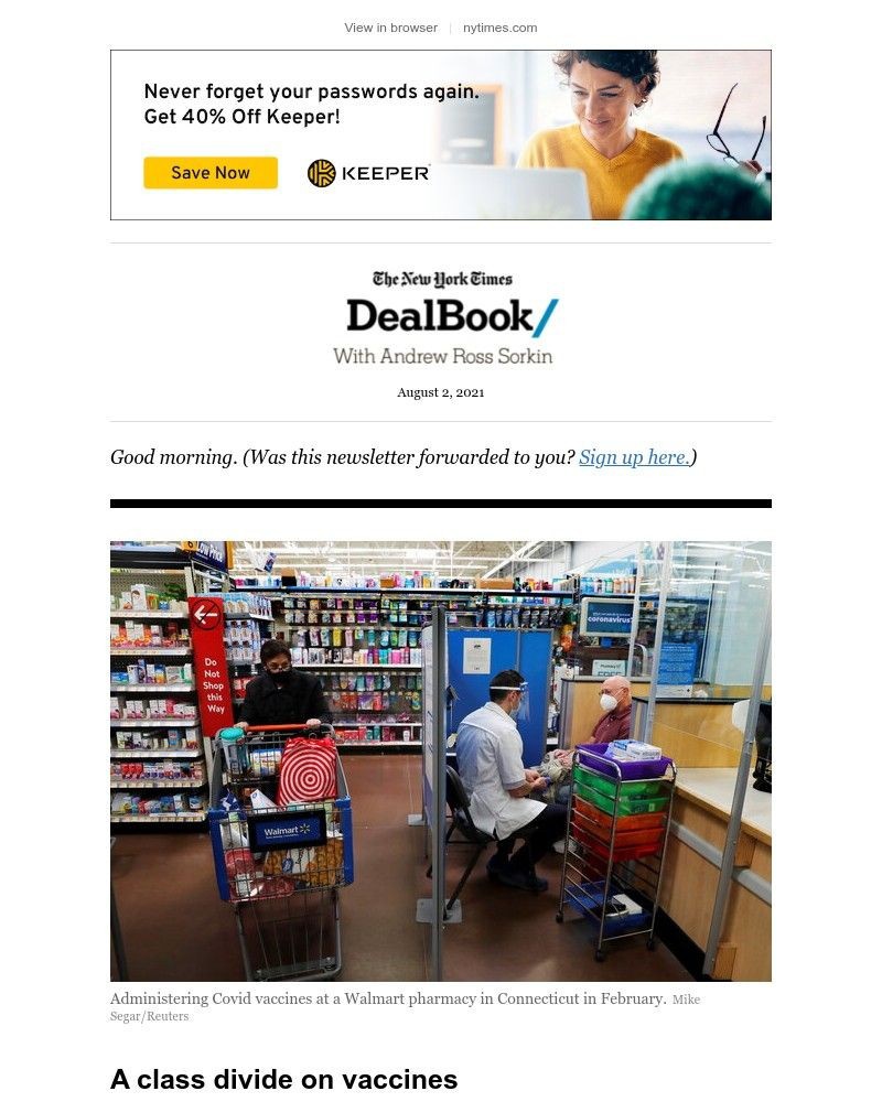 The New York Times - DealBook: The corporate vaccine gap