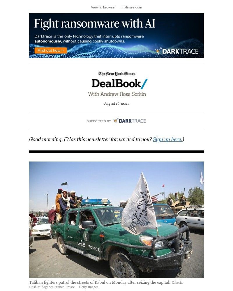 The New York Times - DealBook: The fallout from Afghanistan