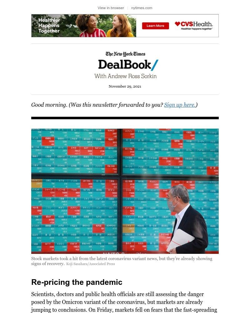 The New York Times - DealBook: Variant of concern?