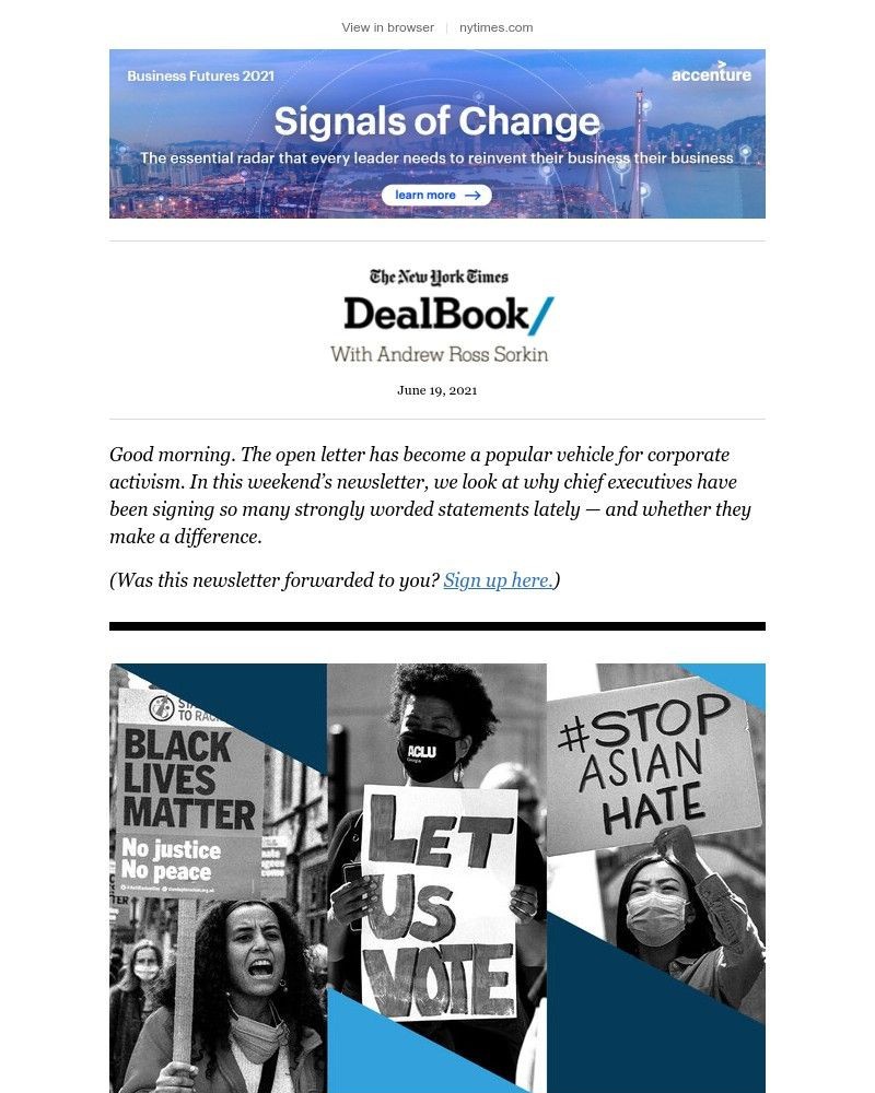 The New York Times - DealBook Weekend: Corporate activism’s favorite tool