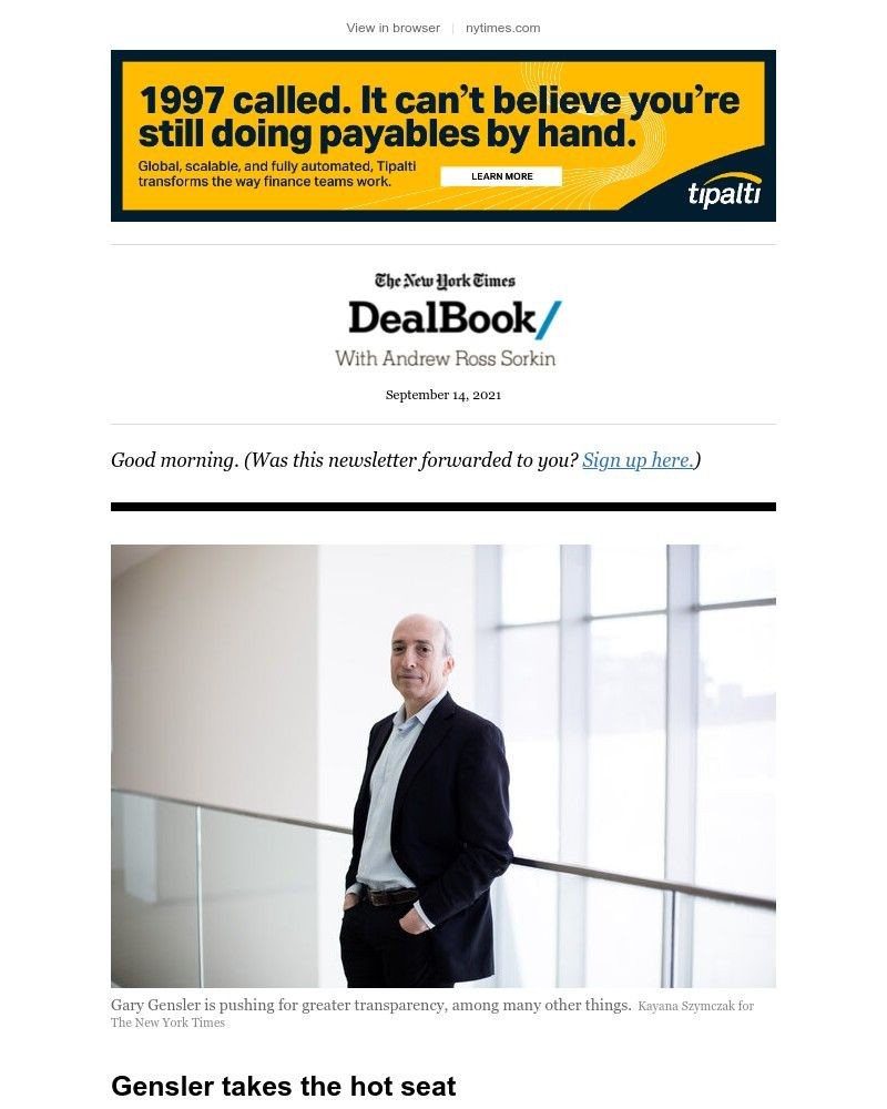 The New York Times - DealBook: What’s Gary Gensler’s plan?