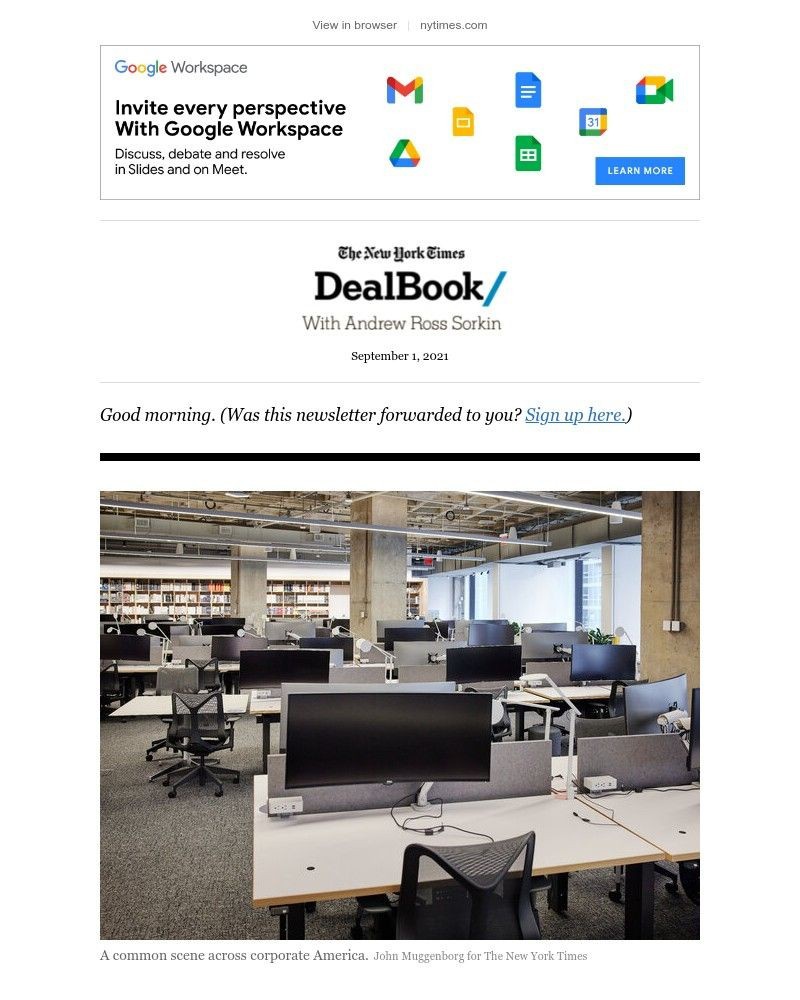 The New York Times - DealBook: When will offices be full again?