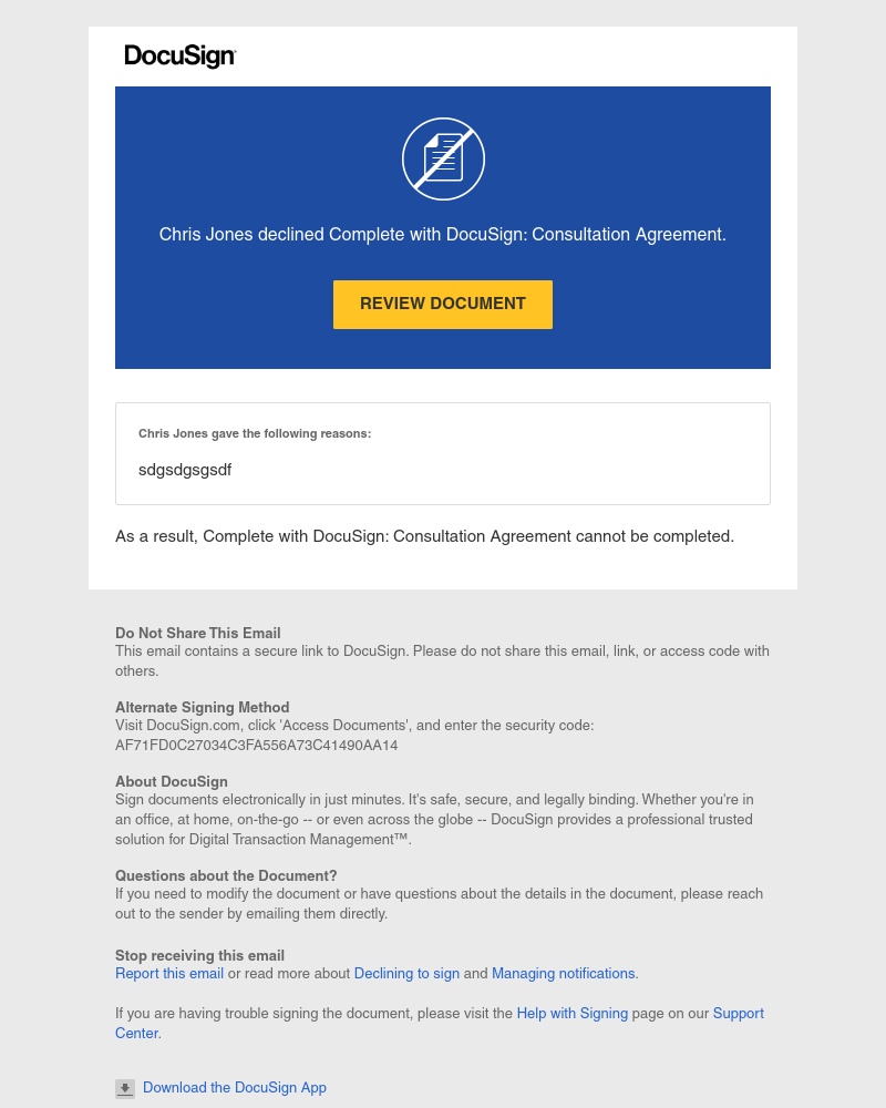  - Declined: Complete with DocuSign: Consultation Agreement