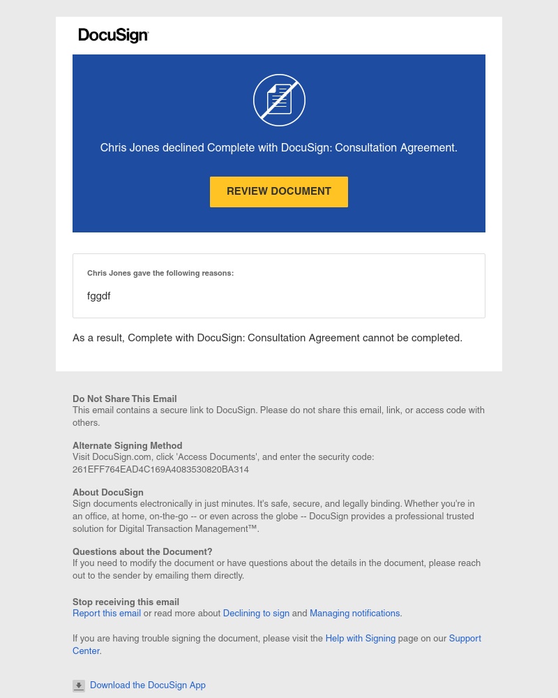  - Declined: Complete with DocuSign: Consultation Agreement